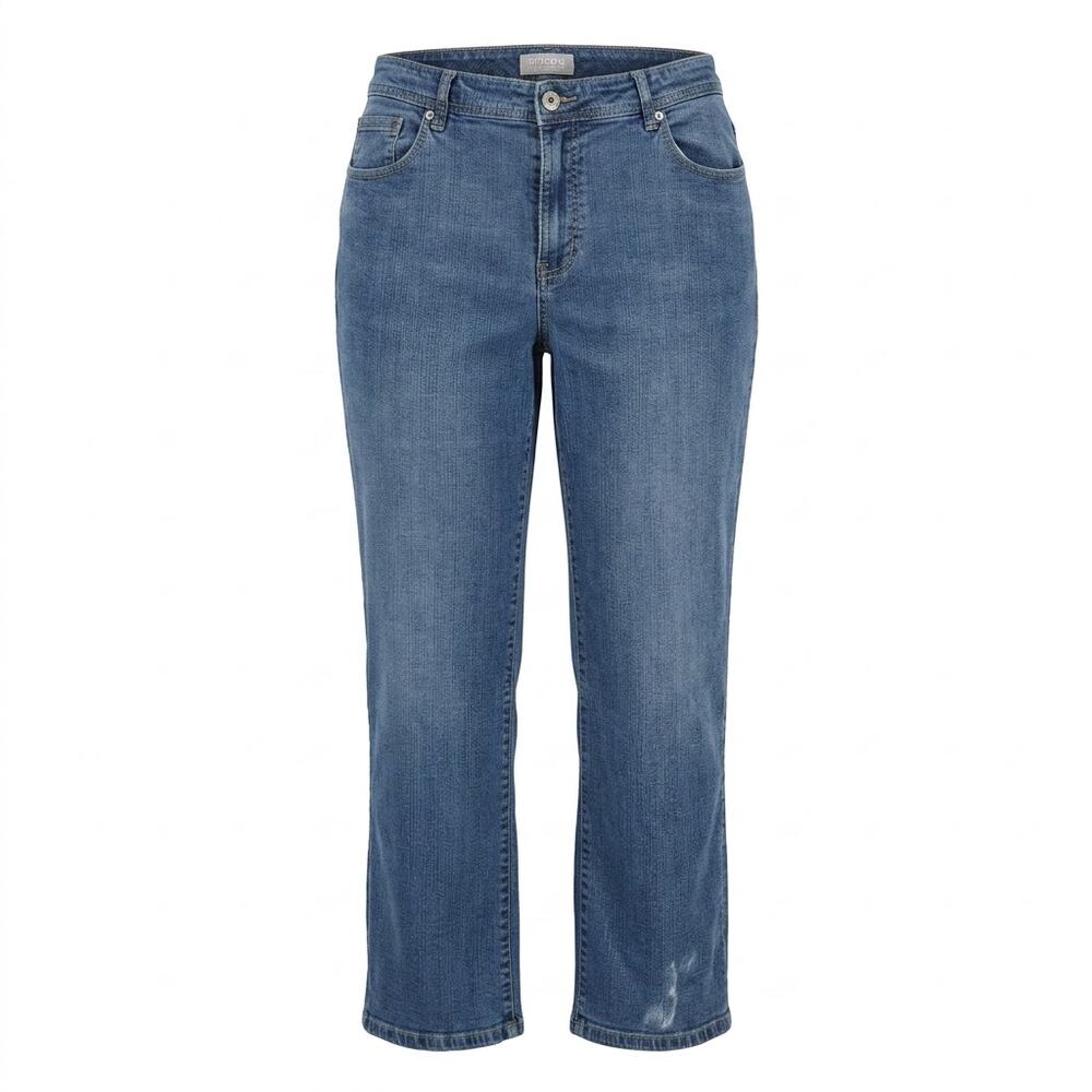 Chico's Platinum Denim Medium Wash Straight Leg Jeans Women Size 3 Short